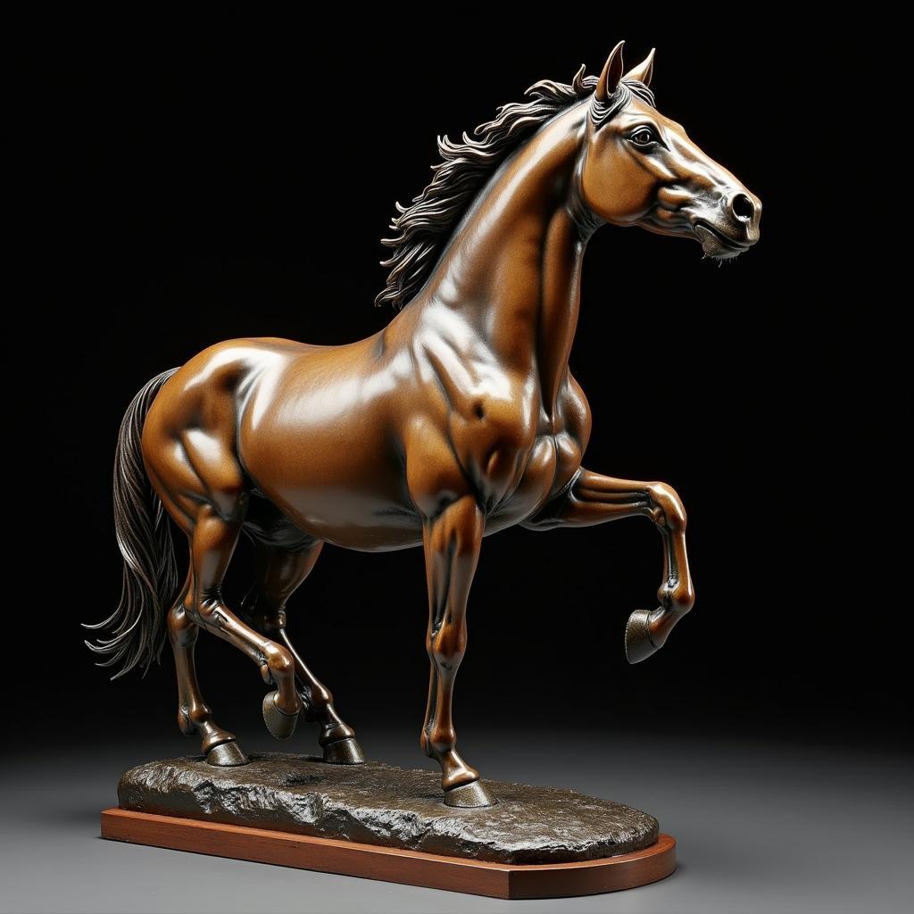 Dynamic Bronze Horse Sculpture