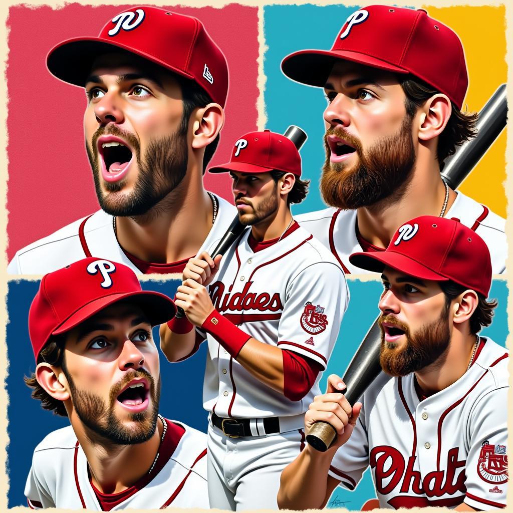 Bryce Harper pop art collage