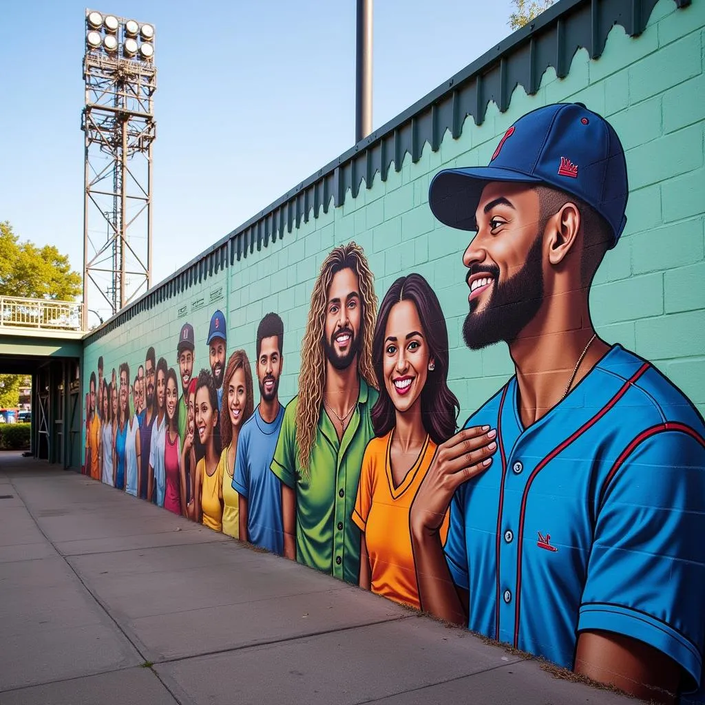 Baseball Stadium Mural