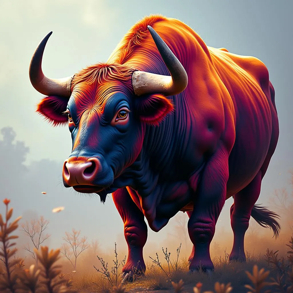 Digital Painting of a Bull