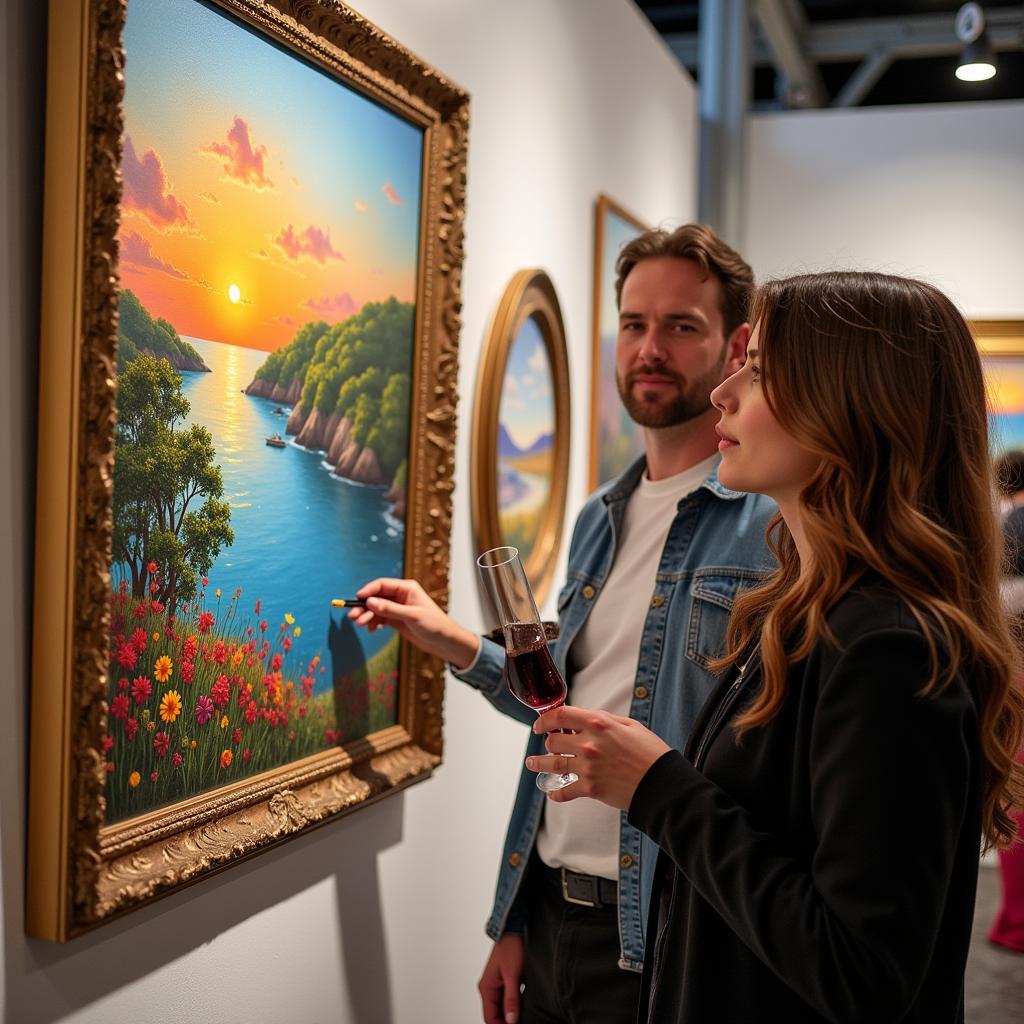 Artist showcasing their work at the Burlingame Art and Wine Festival