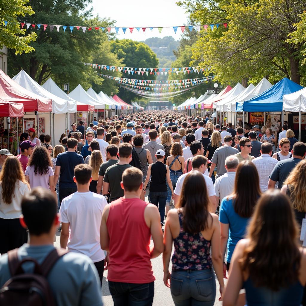 Crowds enjoying the Burlingame Art and Wine Festival