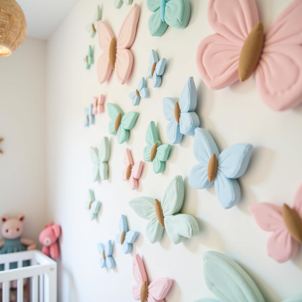 Pastel Butterfly Wall Art for Nursery Decor