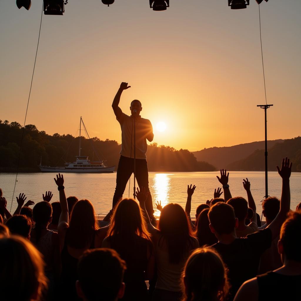 Singer performing at the lakefront festival