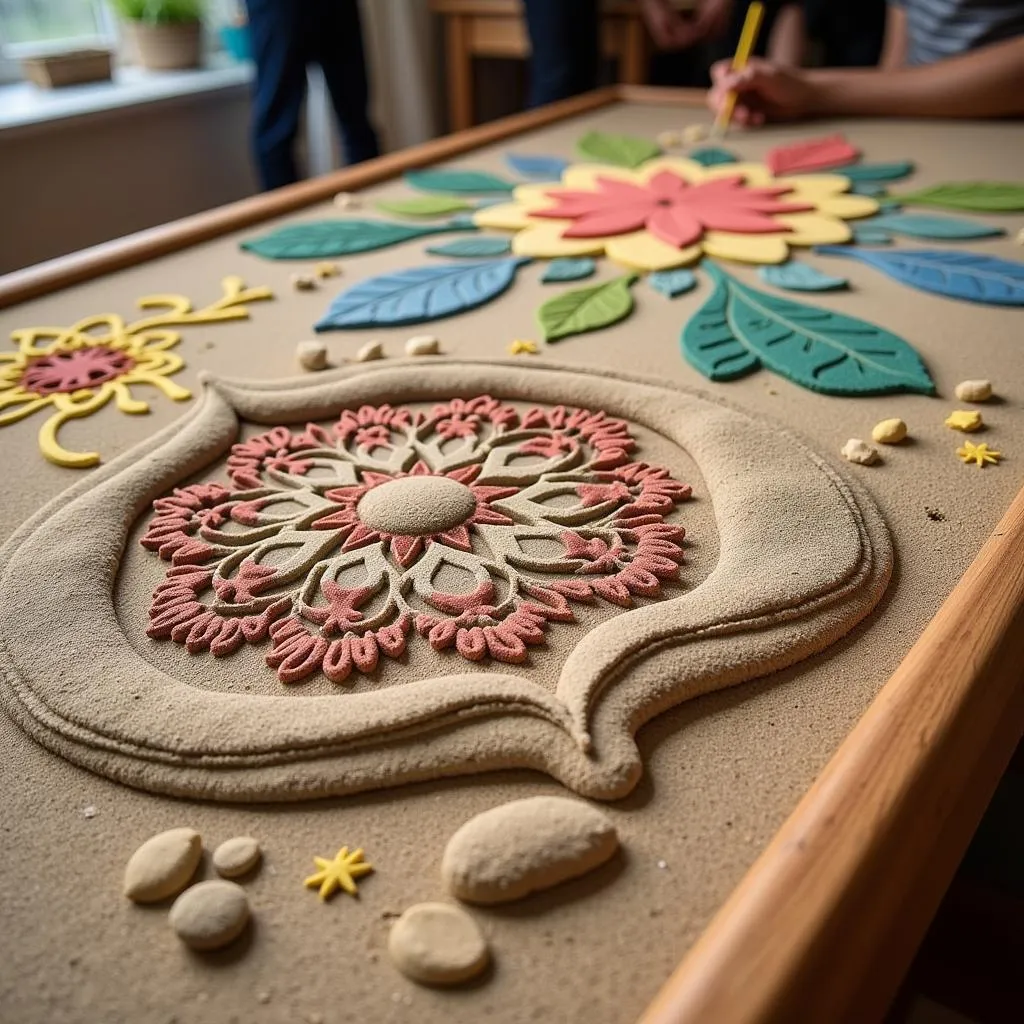 Unique Sand Art Techniques on Oasis Sand Art Table