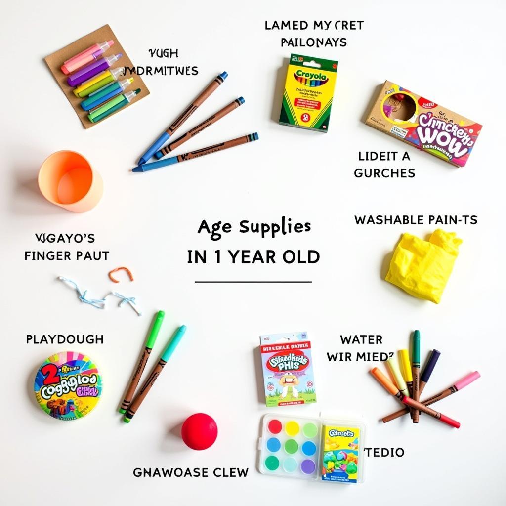 Various Art Supplies Suitable for 1-Year-Olds