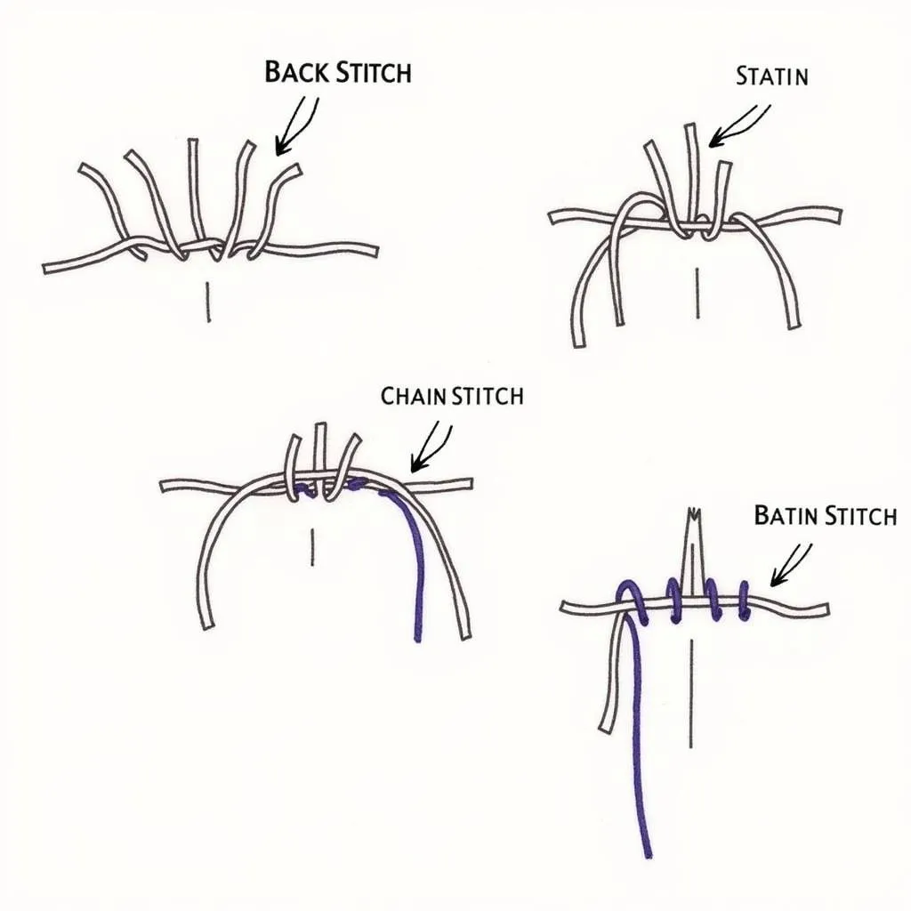 Các mũi khâu cơ bản trong slow stitch