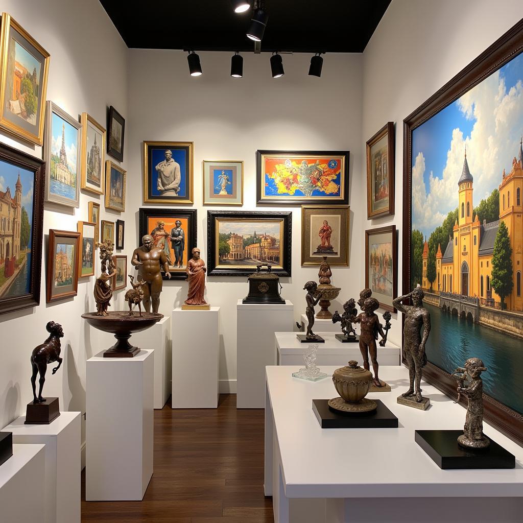 Các tác phẩm nghệ thuật được trưng bày tại art showroom