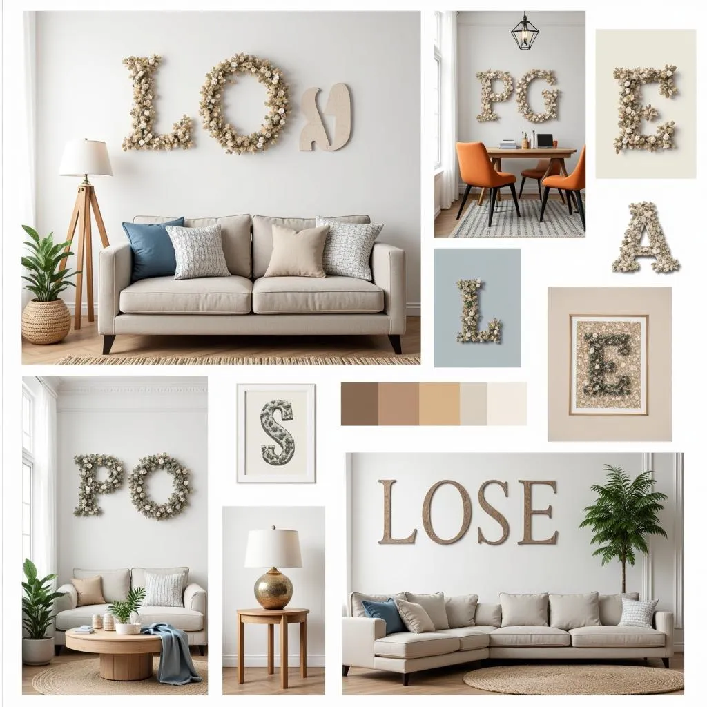 Wall Art Letters Design Ideas for Living Room