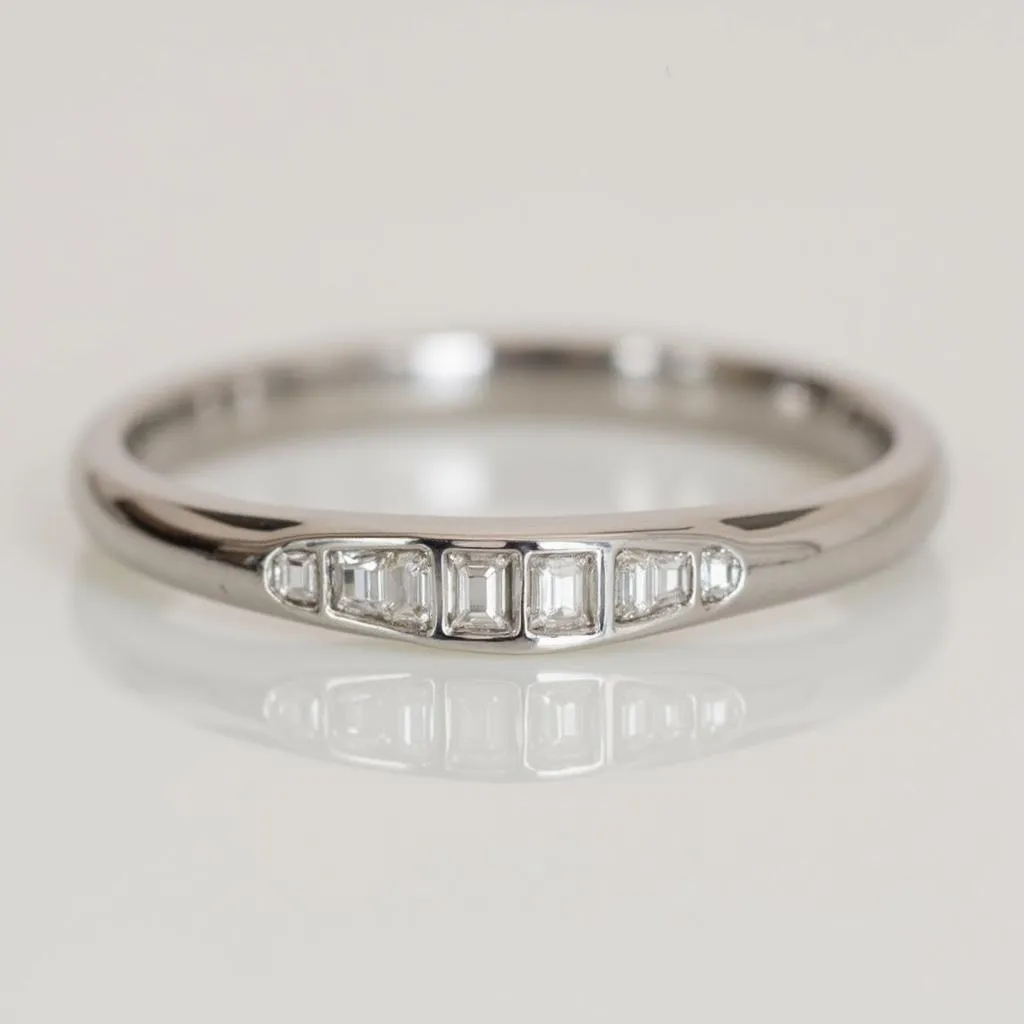 Modern Art Deco Diamond Wedding Band