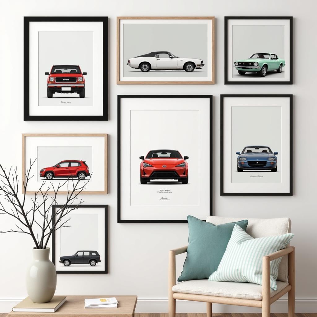 Gallery Wall of Car Art Prints