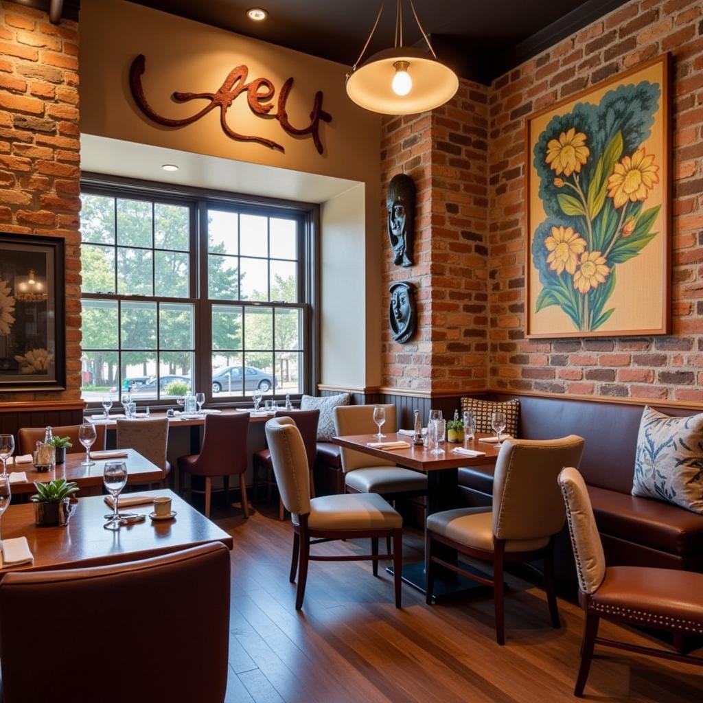 Artful Interior of a Carmel Art District Restaurant