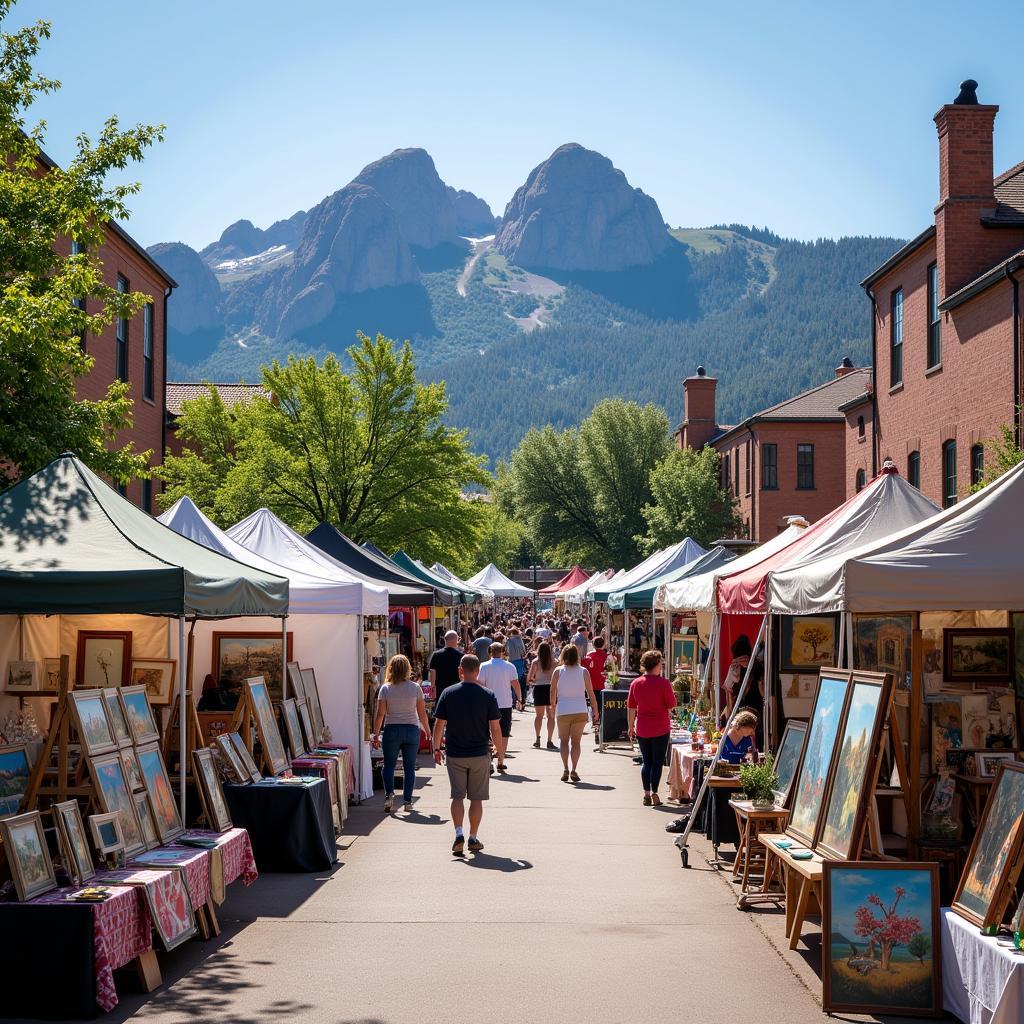 Vibrant art display at the Castle Rock Art Show