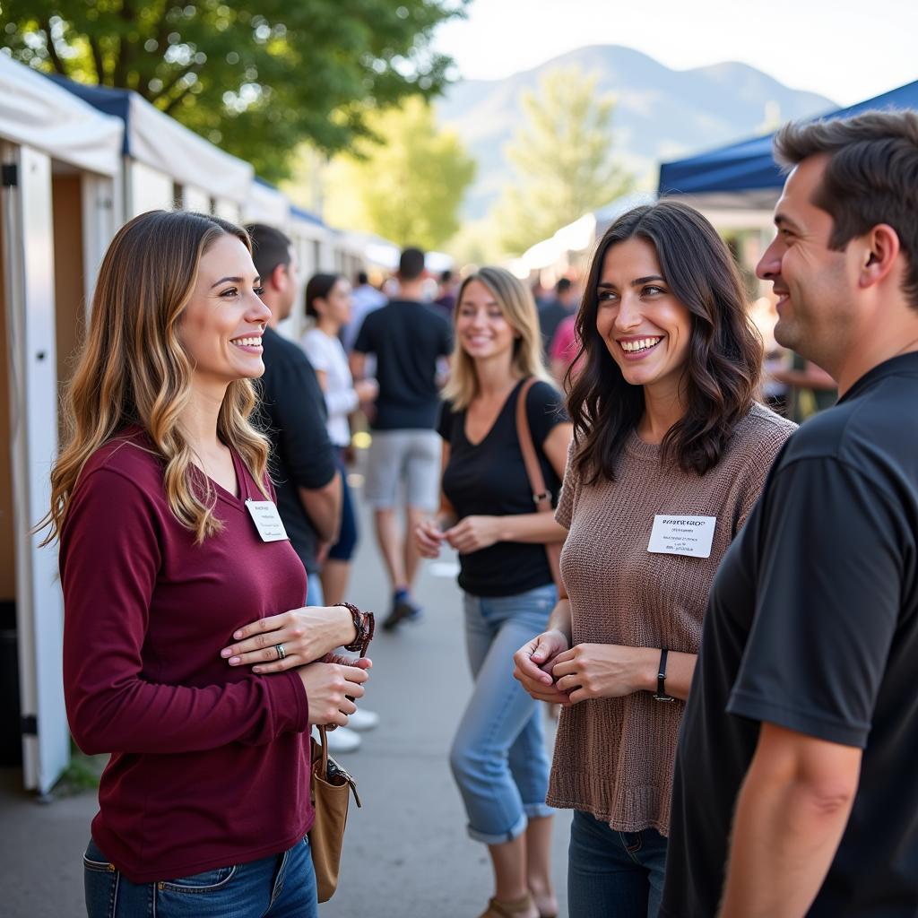 Castle Rock Art Festival Attendees Interacting with Artists