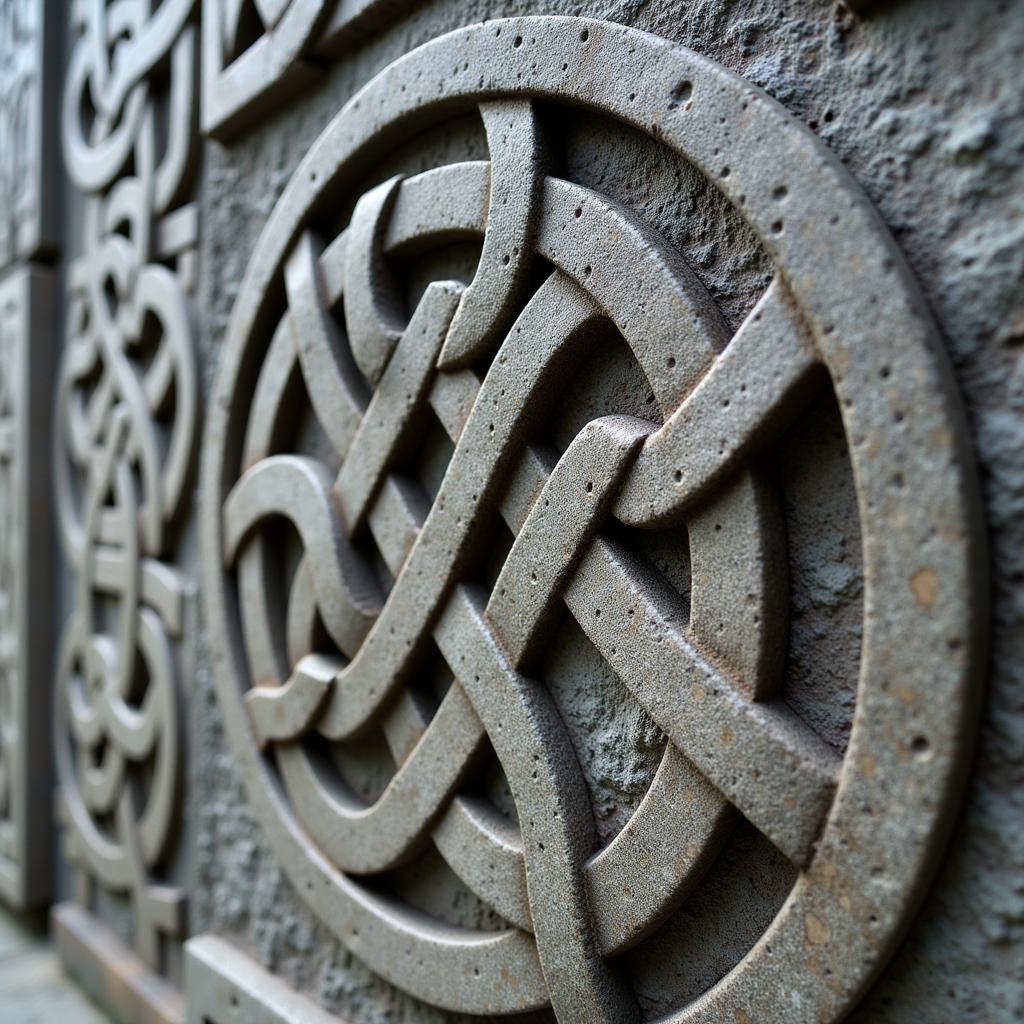 Celtic Knotwork Patterns in Stone Carving