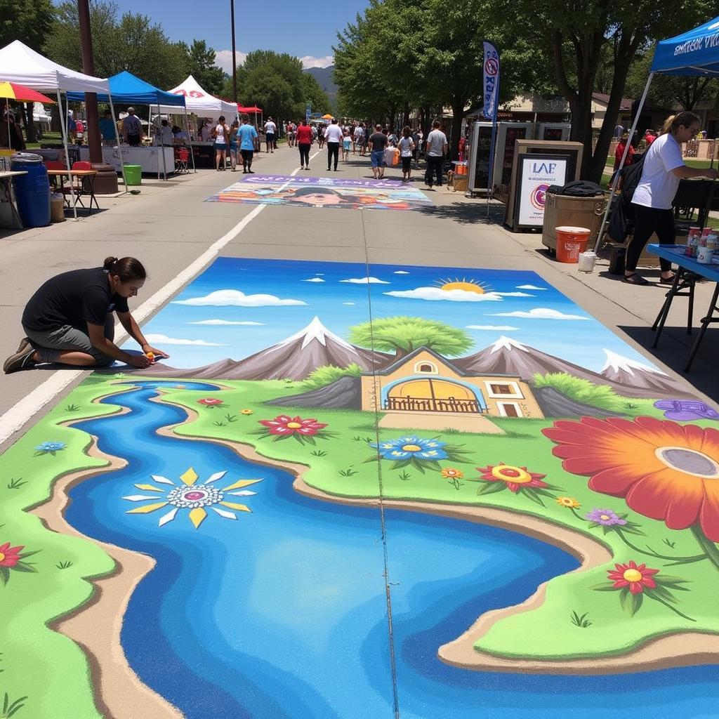 Street painting at the Chalk Art Festival in Bountiful, Utah