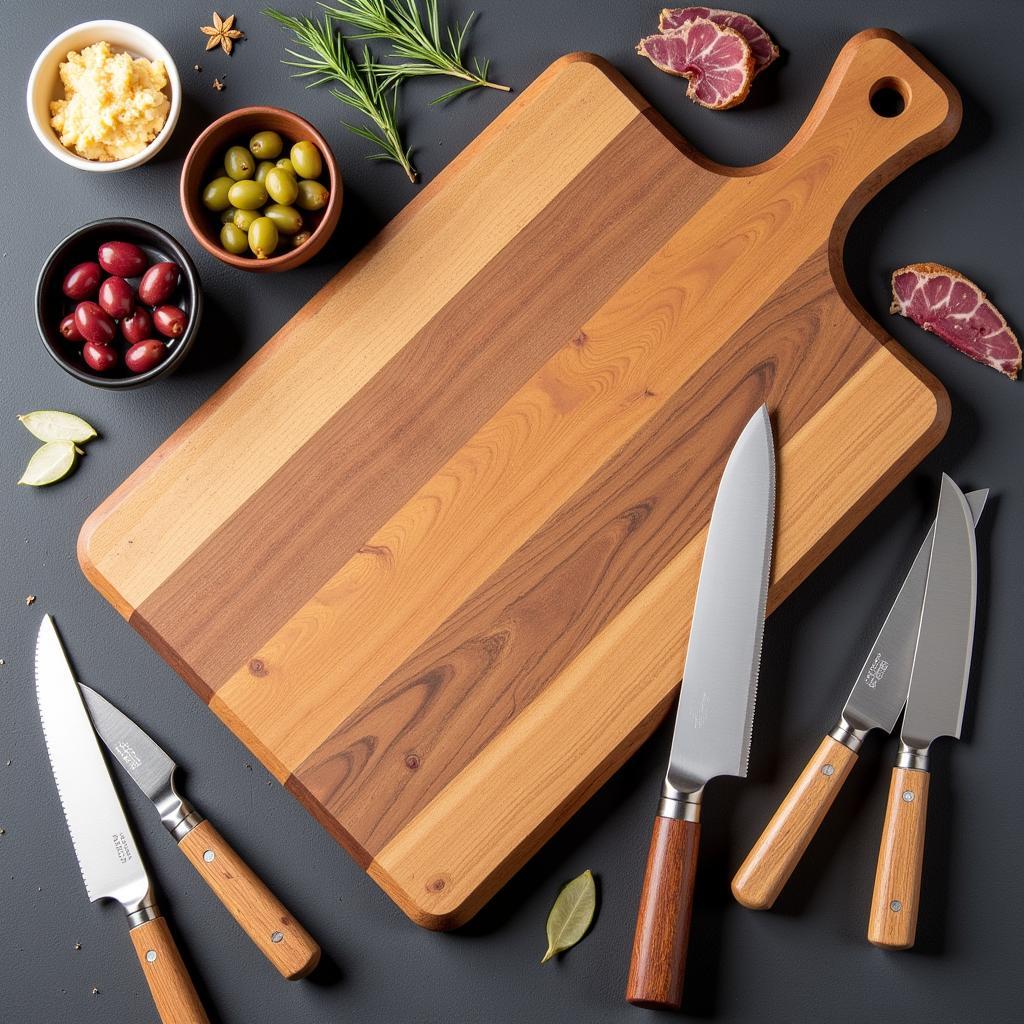 Charcuterie Board Tools and Arrangement