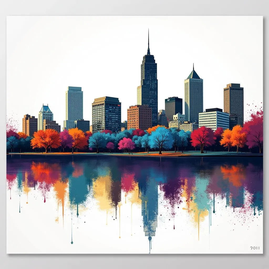 Printed Artwork of Charlotte Skyline