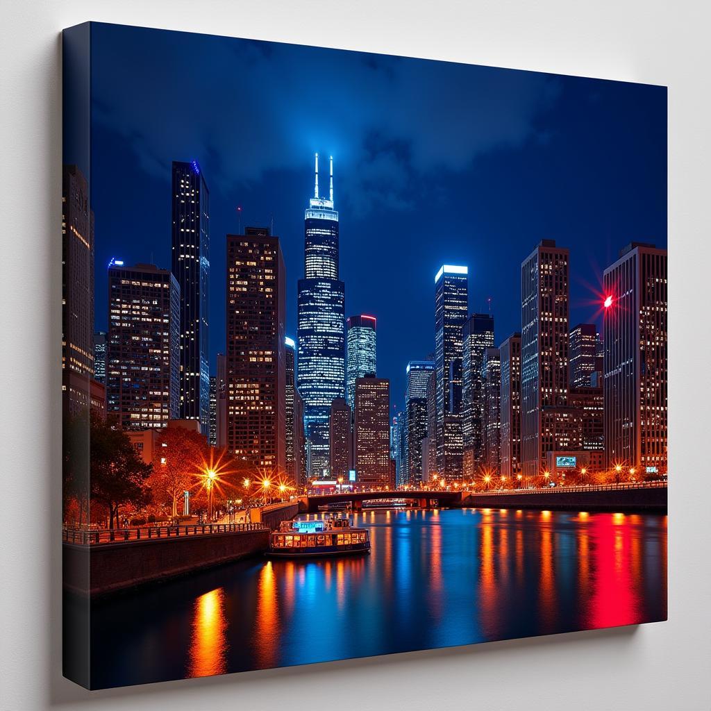 Chicago canvas art phong cảnh thành phố