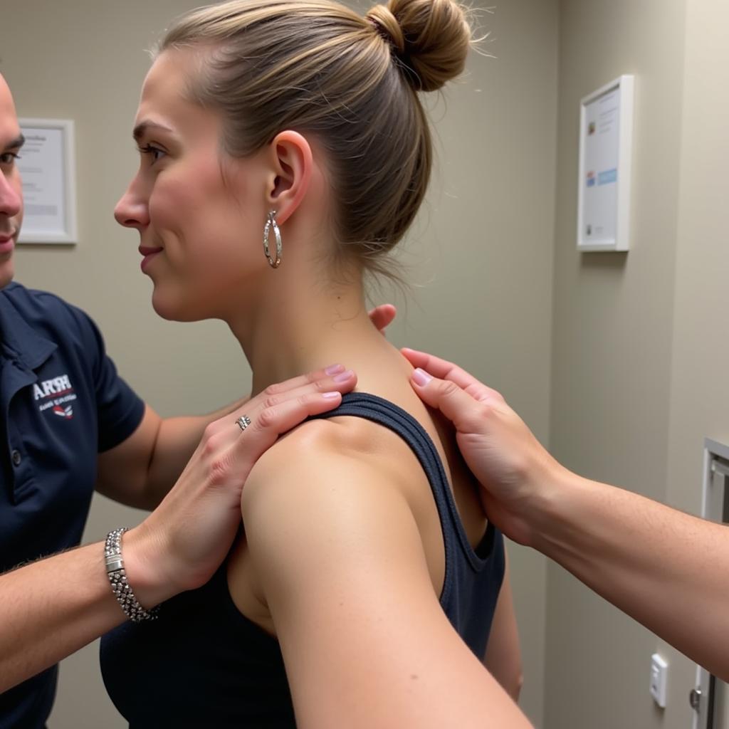 Chiropractor adjusting a patient's spine