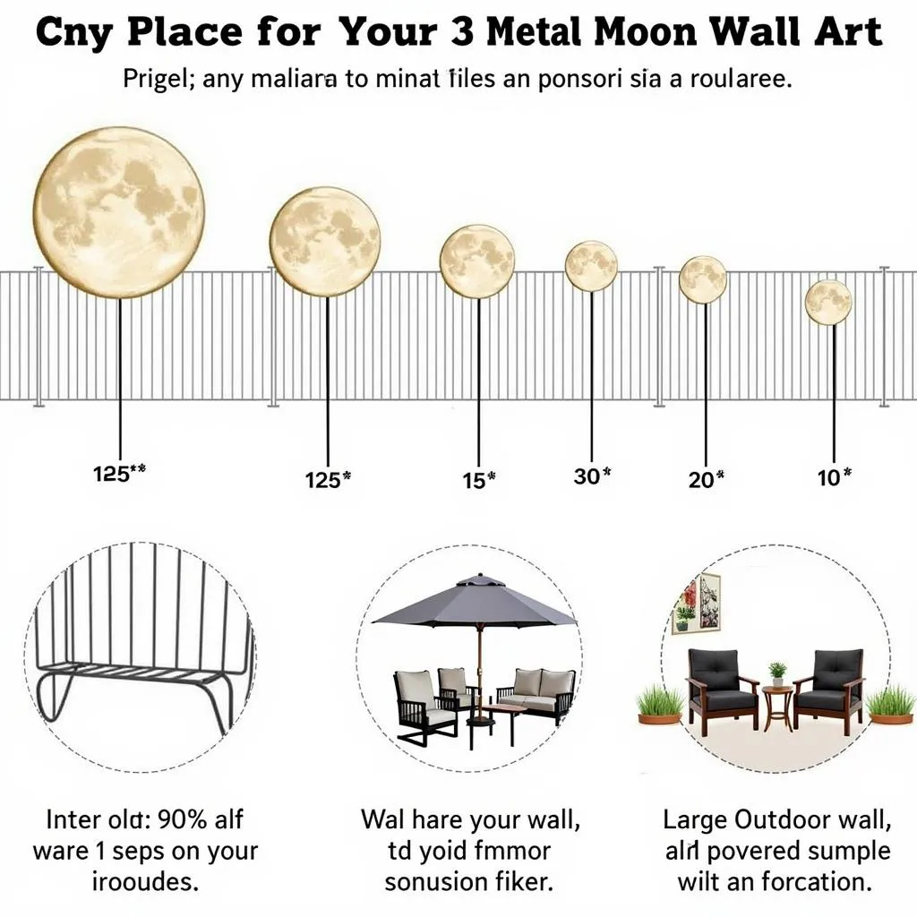 Choosing the right size and placement for metal moon wall art