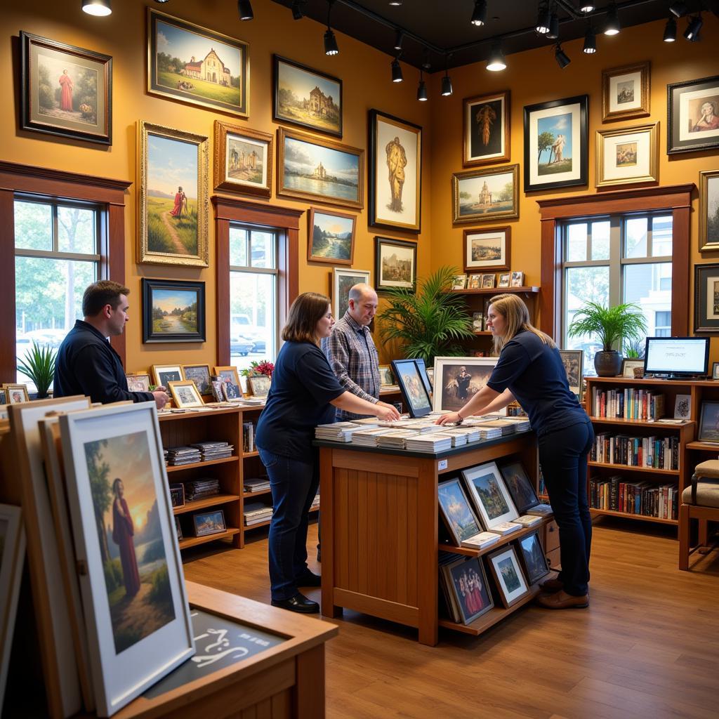 inside a christian art store