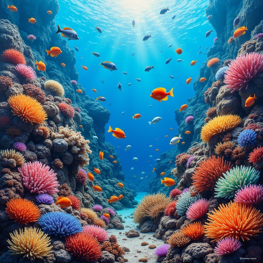 Christian Lassen Coral Reef Scene Painting