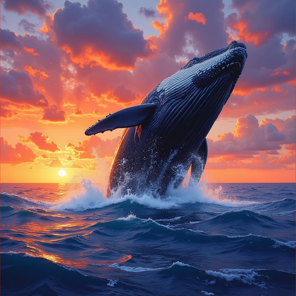 Christian Lassen Whale Breaching Painting