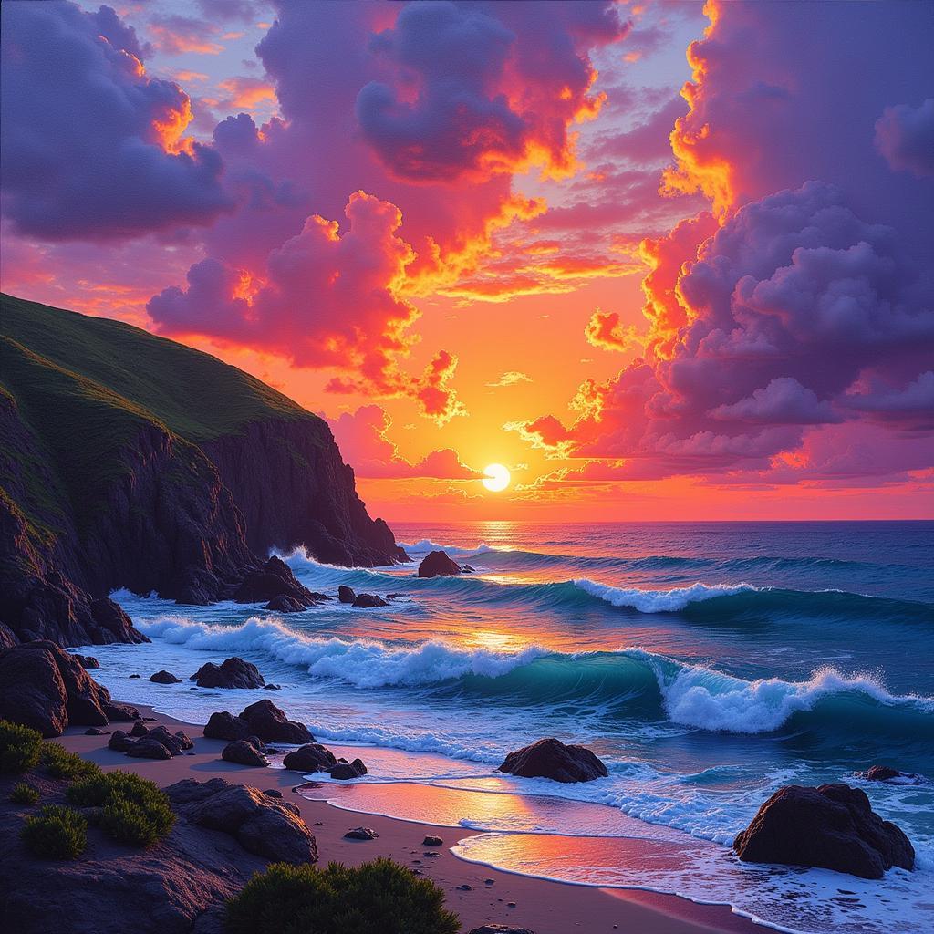 Christian Lassen ocean sunset painting