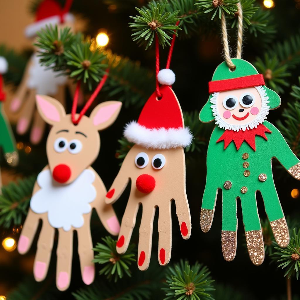 Christmas handprint ornaments