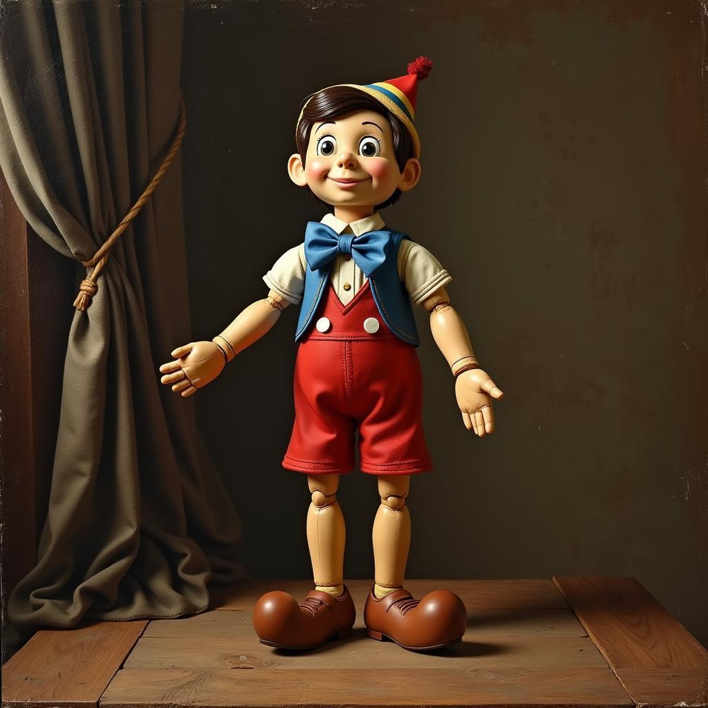 Tranh vẽ chú rối gỗ Pinocchio theo phong cách hội họa