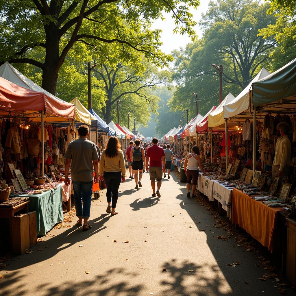 Colorful booths at the Claremont Arts and Crafts Festival