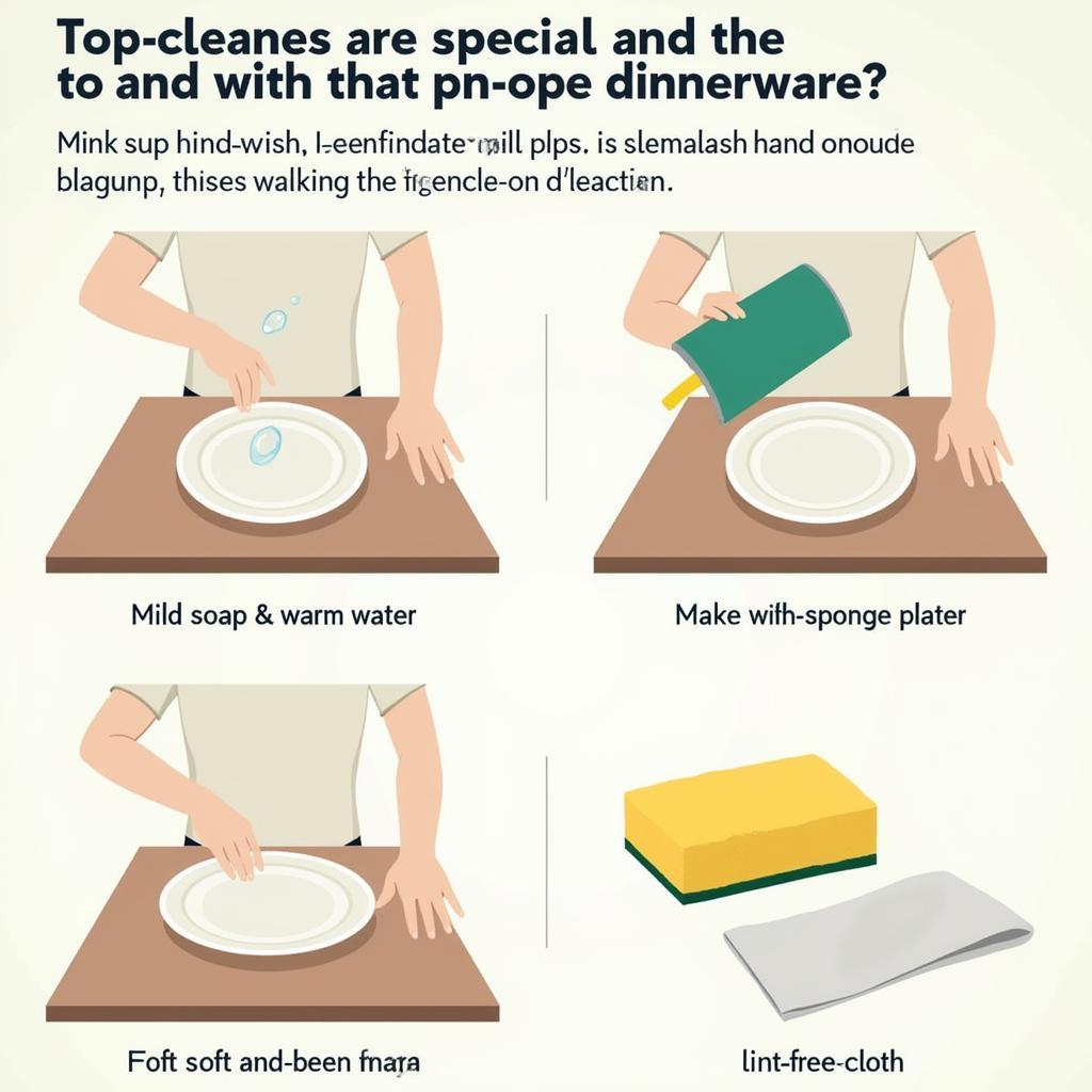 Demonstration of proper cleaning techniques for delicate arts and crafts dinnerware, emphasizing gentle handling and appropriate cleaning materials.