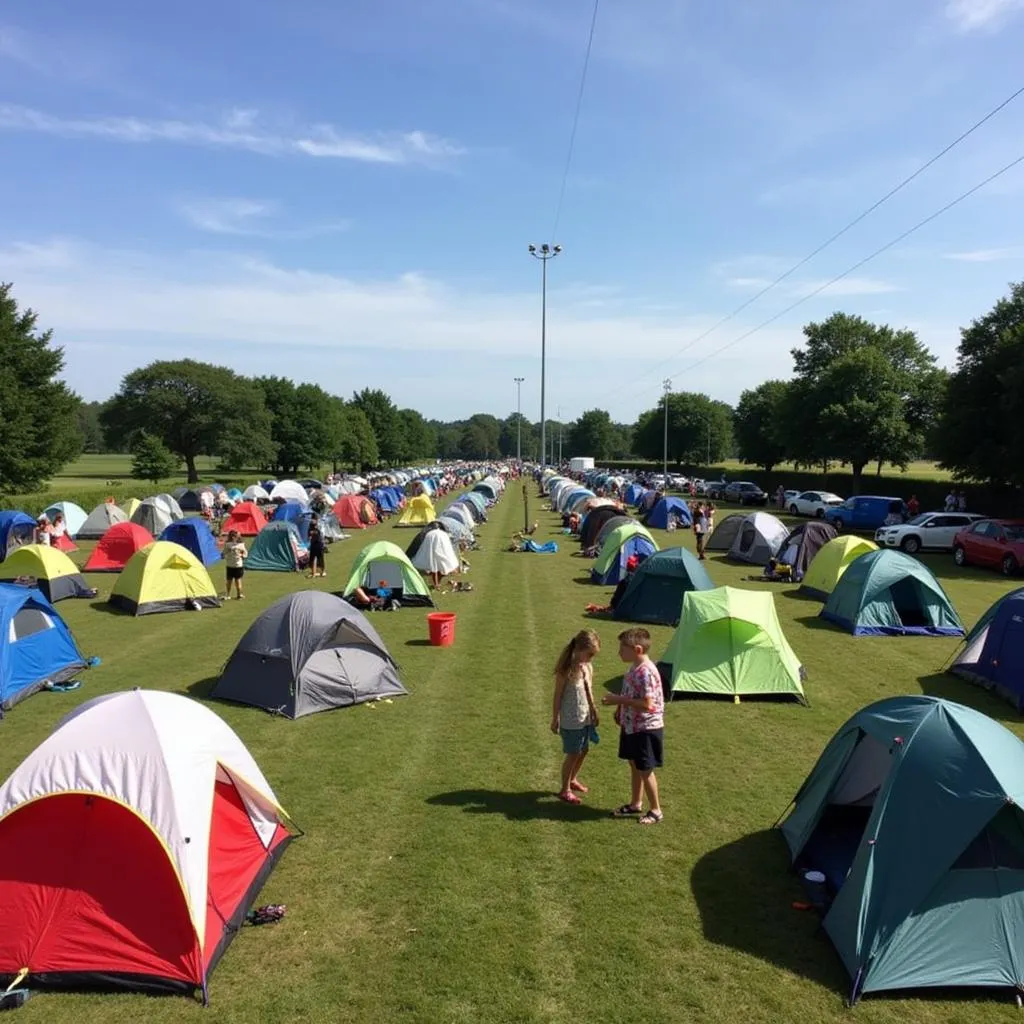 Campers enjoying the festival