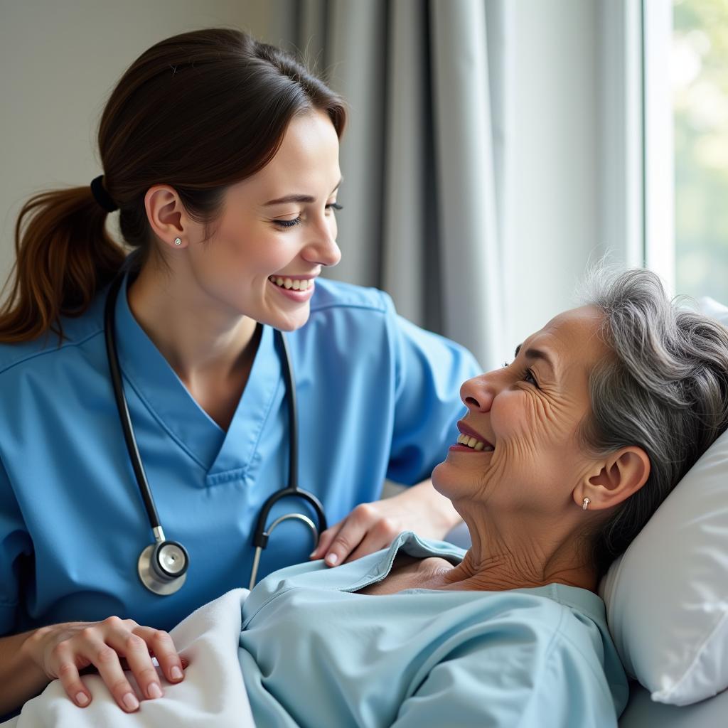 A nurse providing compassionate care to a patient