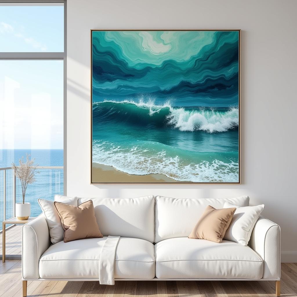 Abstract Painting of Ocean Waves