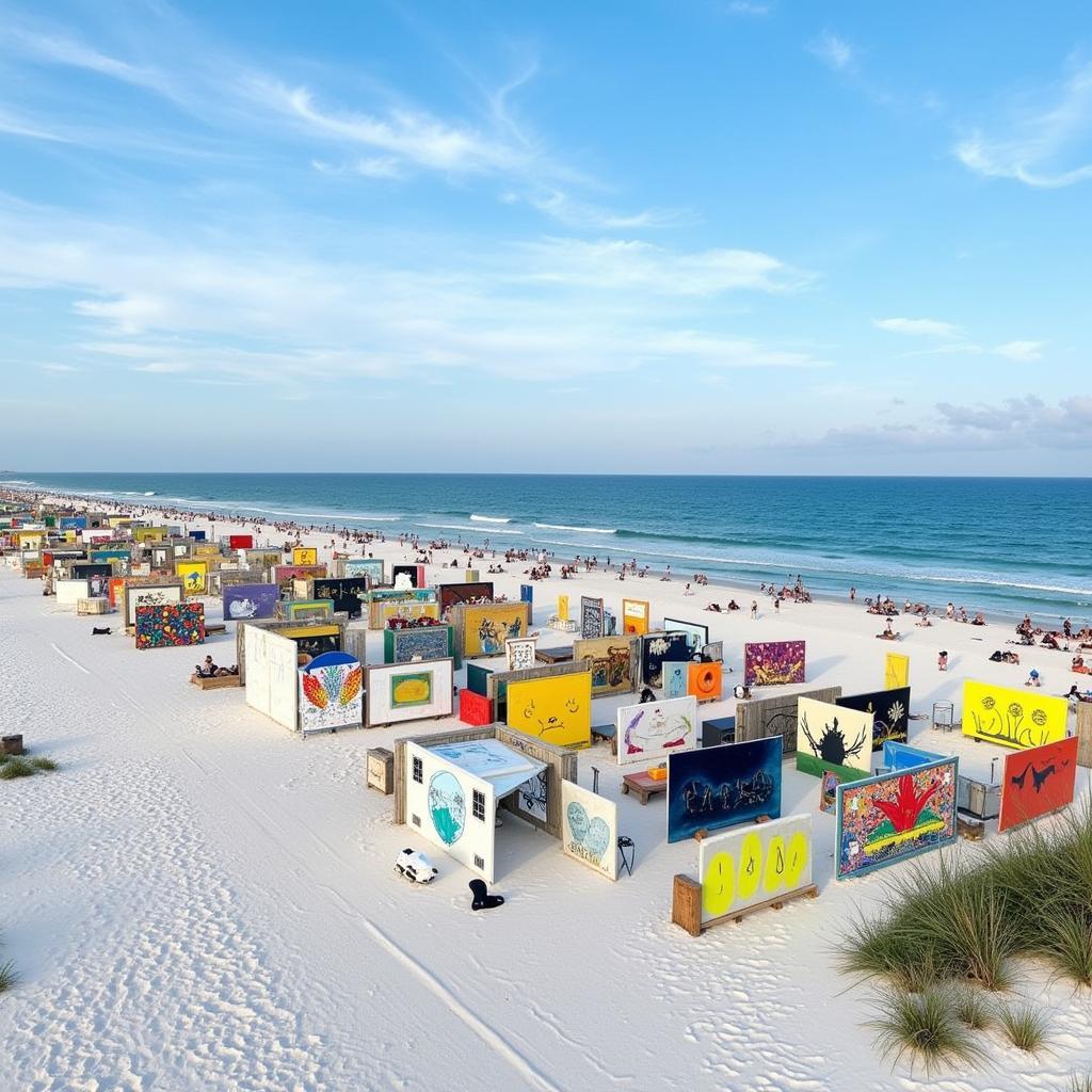 Art installations along Cocoa Beach