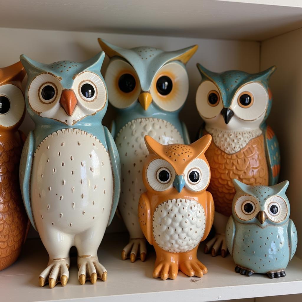 Collection of Vintage Owl Figurines