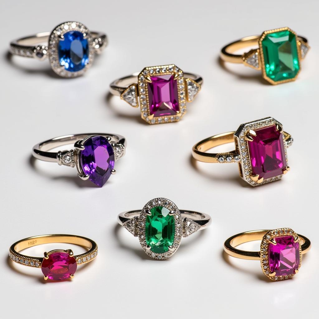 Colored Gemstones in Art Deco Engagement Rings