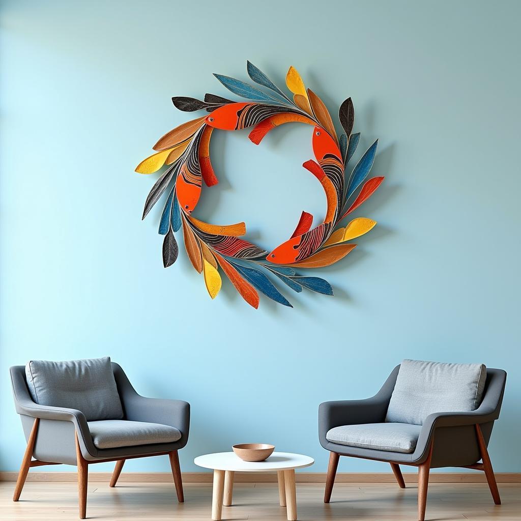 Colorful Metal Fish Wall Art