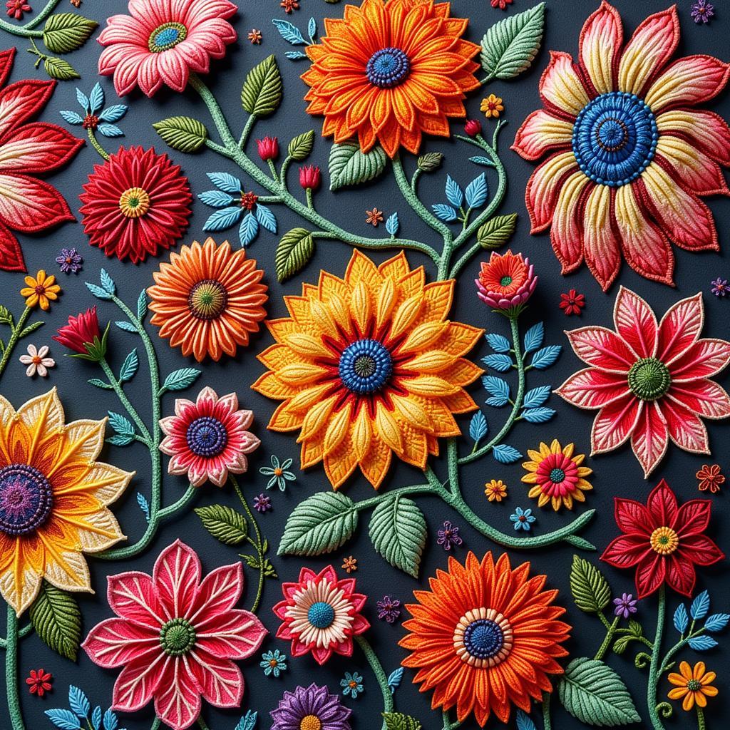 Vibrant needlepoint designs