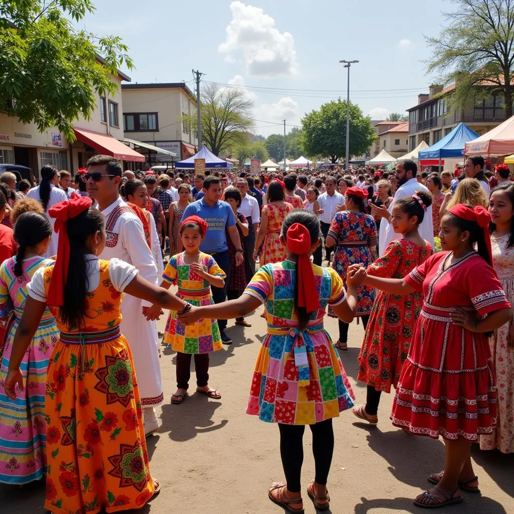 Community members participating in a cultural festival