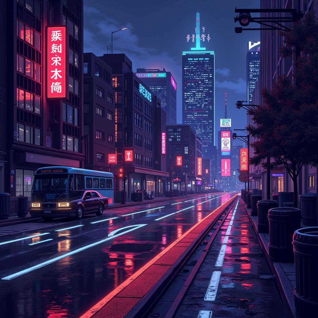 Contemporary Pixel Art Cityscape