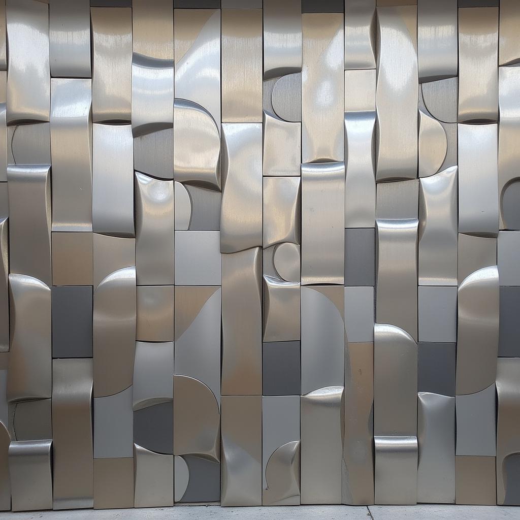 Contemporary Stainless Steel Wall Art - Geometric Pattern