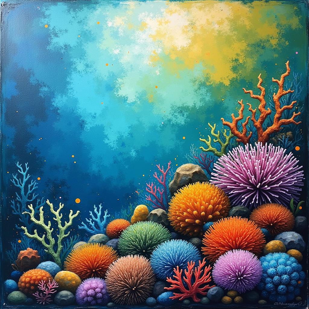 Abstract Coral Reef Canvas Wall Art