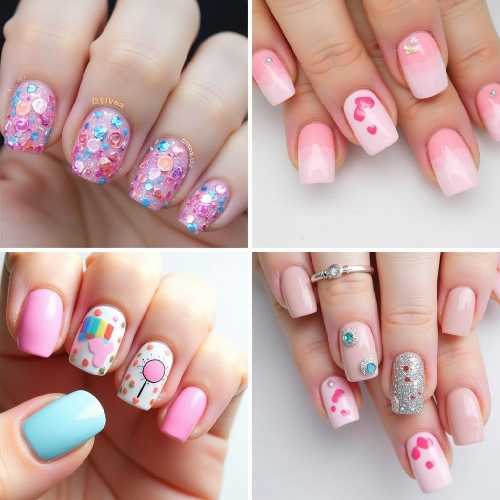 Cotton candy nail art inspiration