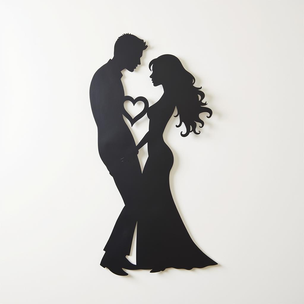 Couple Dancing Silhouette Metal Wall Art