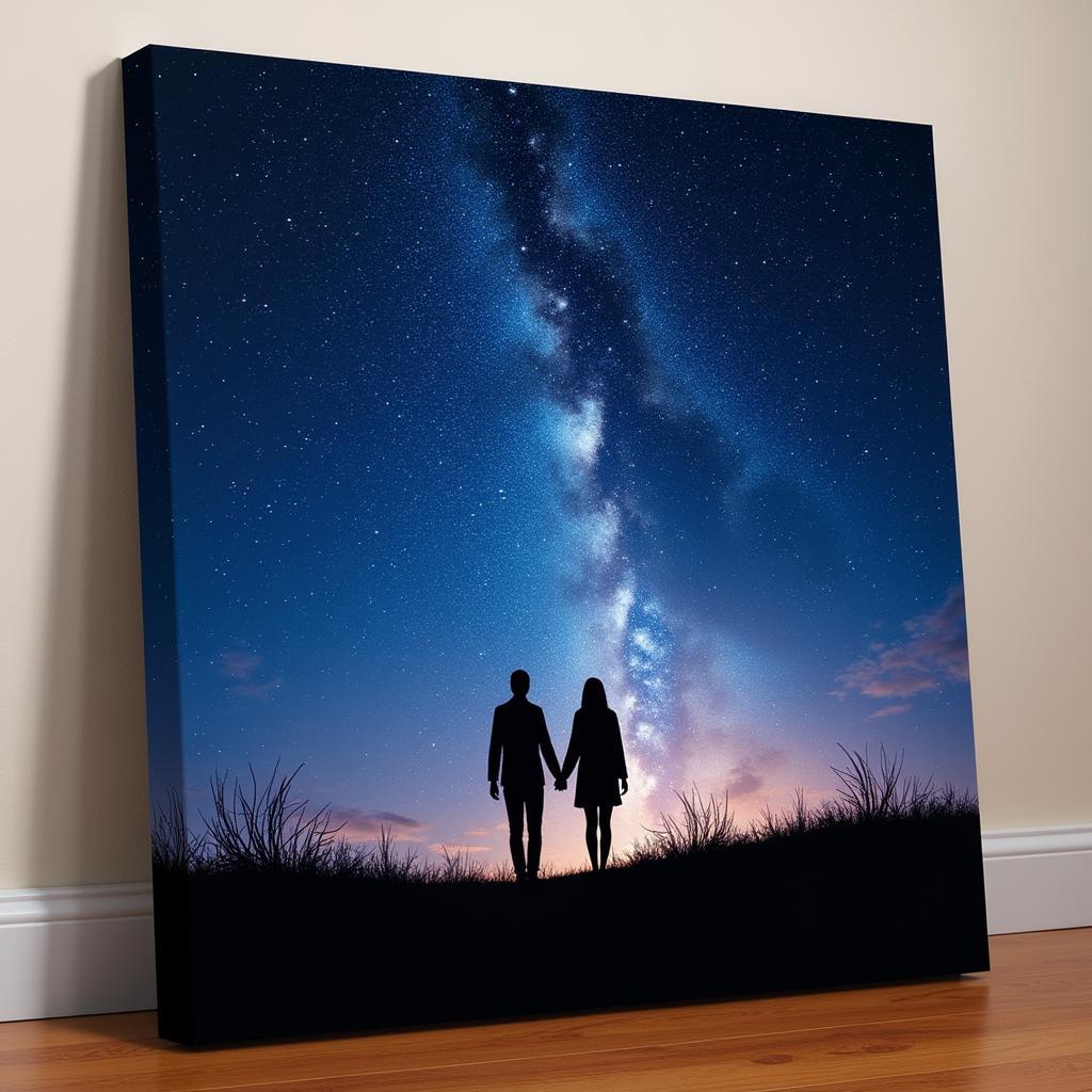 Couple Stargazing Canvas Print