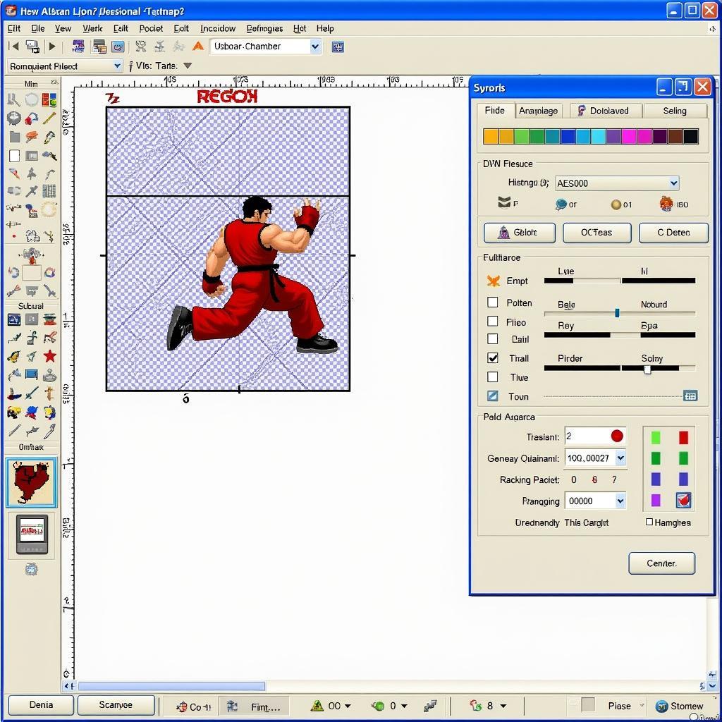 Creating pixel art of Ryu in Aseprite