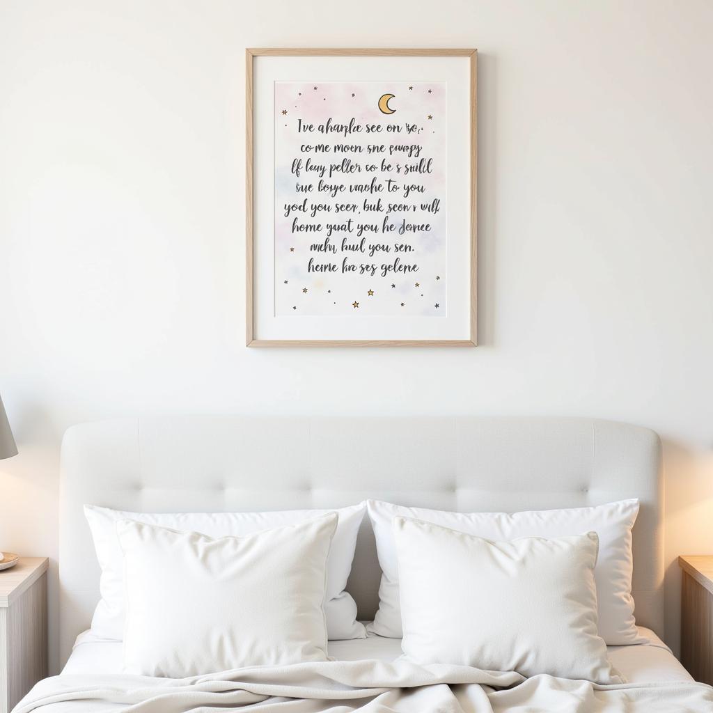 Custom Lyrics Wall Art in a Cozy Bedroom